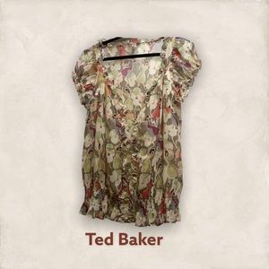 Ted Baker silk ruffle top